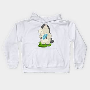 Horse Hand fan Kids Hoodie